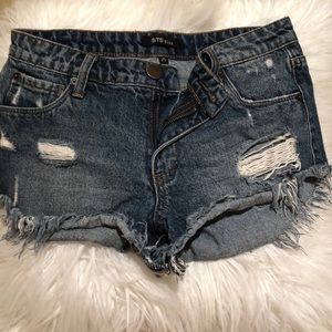 Blue denim shorts